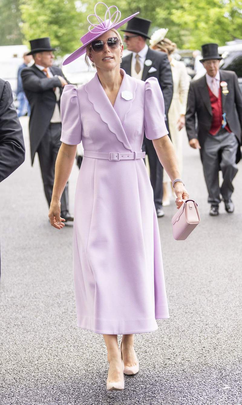 Image from: Zara and Mike match in pink on day one of Royal Ascot
