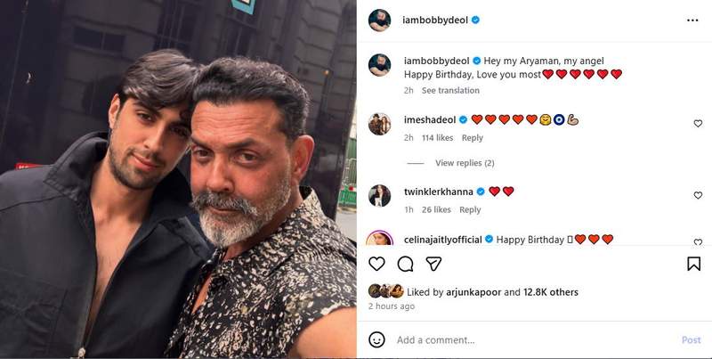 Image from: Bobby Deol shares adorable picture on son Aryaman's birthday, calls him "angel"