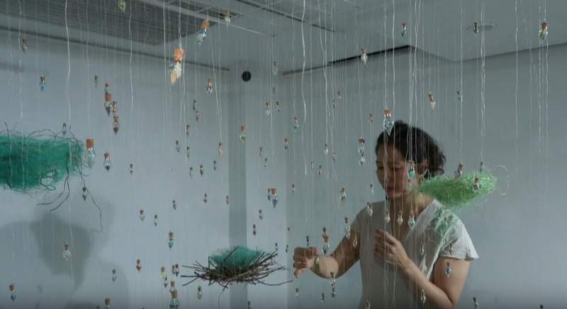 Image from: From 400 droplet-shaped glass pieces to discarded squid fishing lamps: Korean Artists use art to explore water, ecology and climate consciousness at 'Aqua Paradiso'
