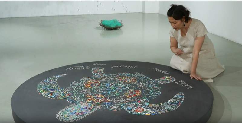 Image from: From 400 droplet-shaped glass pieces to discarded squid fishing lamps: Korean Artists use art to explore water, ecology and climate consciousness at 'Aqua Paradiso'