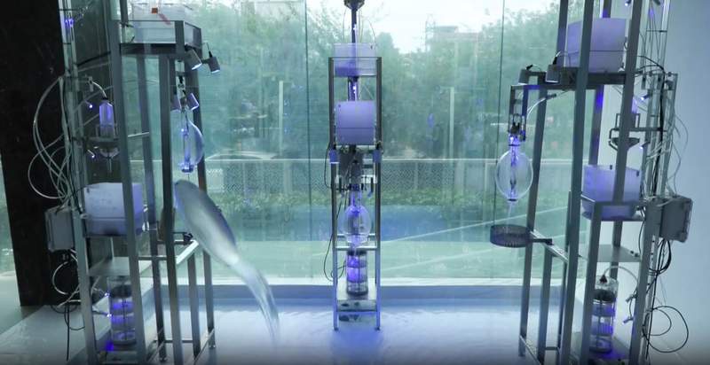 Image from: From 400 droplet-shaped glass pieces to discarded squid fishing lamps: Korean Artists use art to explore water, ecology and climate consciousness at 'Aqua Paradiso'