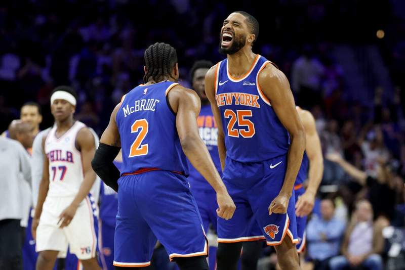 Image from: New York Knicks trio spotted at France v Senegal in party mood days after NBA Finals triumph