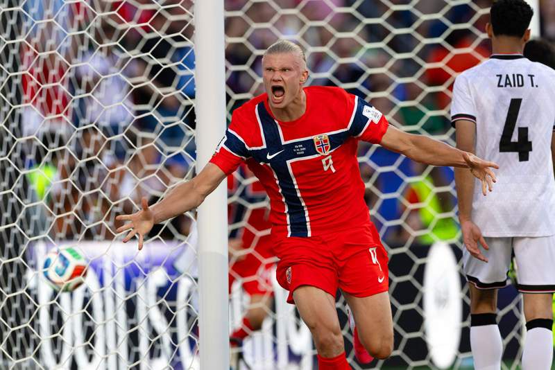 Image from: Haaland's brace makes Norway dream: 'It's a big moment for me'
