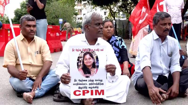 Image from: Tamil Nadu: CPI(M) protests in Coimbatore after NEET aspirant dies by suicide