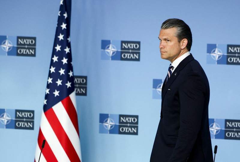 Image from: Pete Hegseth takes veiled swipe at Britain over defence spending as he issues rallying call to Nato