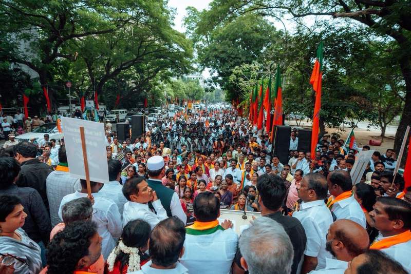 Image from: BJP holds protest in Tamil Nadu against TVK govt, condemns crime rate, deteriorating law and order