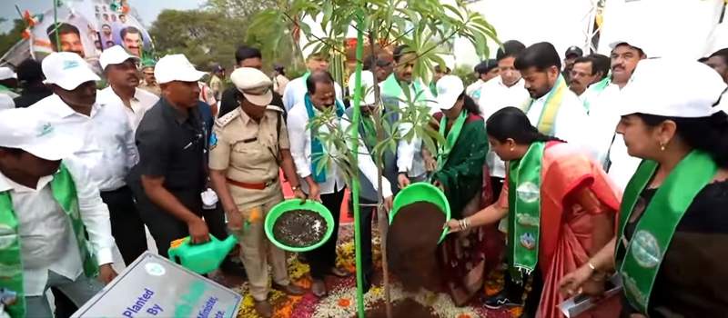 Image from: Telangana CM Revanth Reddy plants sapling, launches Vanamahotsavam program at Gurramguda