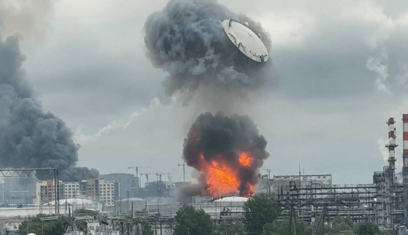 Image from: Furious Vladimir Putin vows revenge after Moscow burns in devastating Ukrainian attack