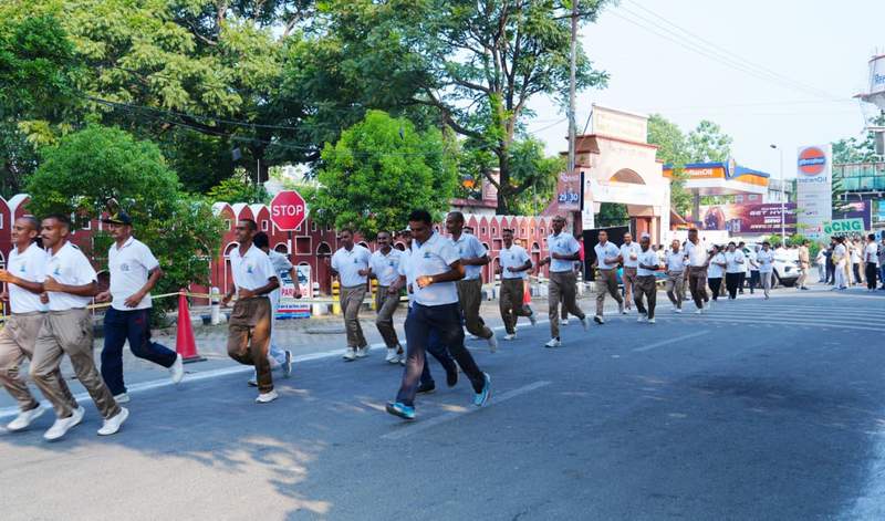 Image from: Uttarakhand CM Dhami participates in 'Run for Yoga' event in Dehradun