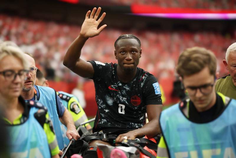 Image from: Ismael Kone breaks silence after horror World Cup injury against Qatar