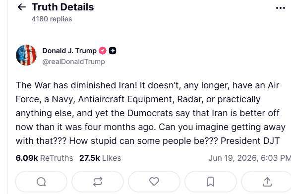 Image from: We'll play out 60 days and Iran will get no money, not ten cents: Trump