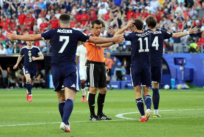 Image from: Scotland lose to Morocco 1-0 as referee centre of attention in feisty encounter