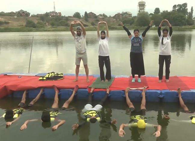 Image from: From floating yoga to mega sessions, preparations in full swing across country for International Yoga day