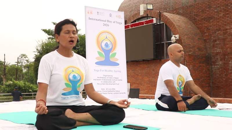 Image from: Nepal: Indian Embassy hosts Yoga Day event in Lumbini