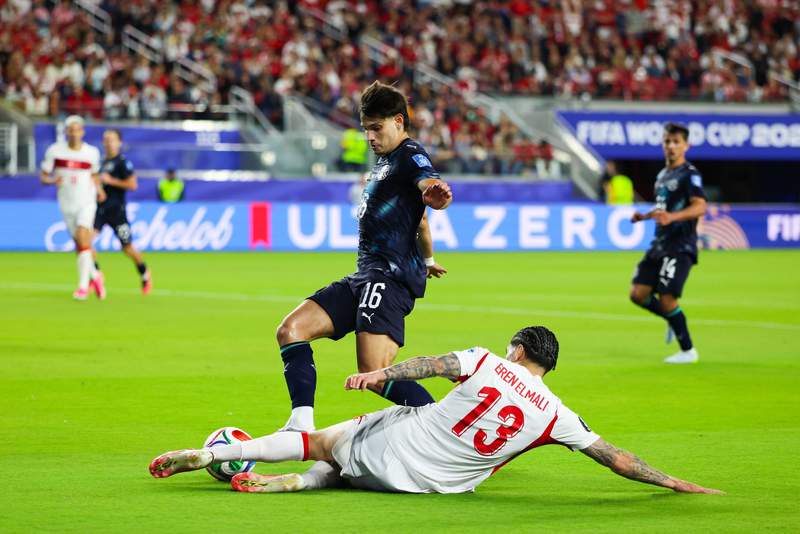 Image from: Paraguay's Almirón first player sent off at WC for covering mouth