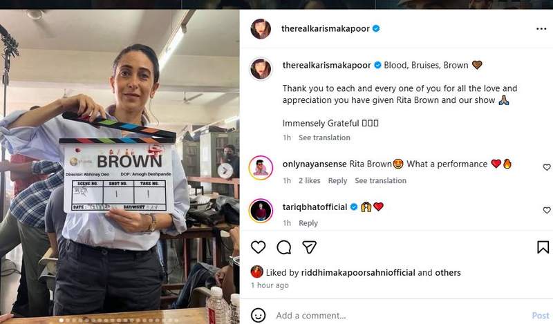Image from: Karisma Kapoor is "immensely grateful" for audience's appreciation for her new show 'Brown'