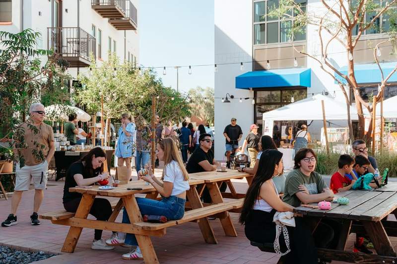 Image from: In the US, this car-free neighbourhood feels more like Greece than Arizona (and it’s built for people, not parking!)