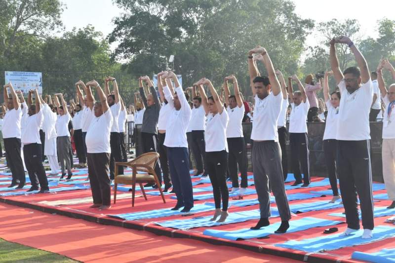 Image from: In photos: Yoga day observed in Punjab, Haryana, Chandigarh