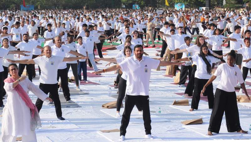 Image from: In photos: Yoga day observed in Punjab, Haryana, Chandigarh