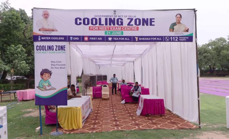 Image from: NEET-UG re-exam: Security heightens outside centres across nation, cooling zones set up in Delhi