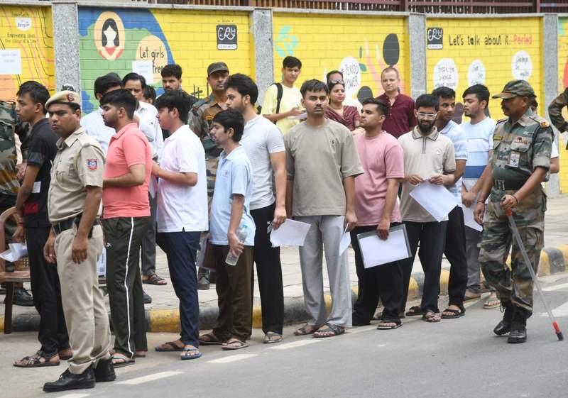 Image from: Candidates across India appear for NEET-UG 2026 re-examination
