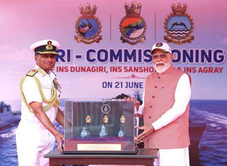 Image from: Country whose maritime strength is robust, its economic and strategic influence will be equally robust: PM Modi commissions three new indigenous warships in Kolkata