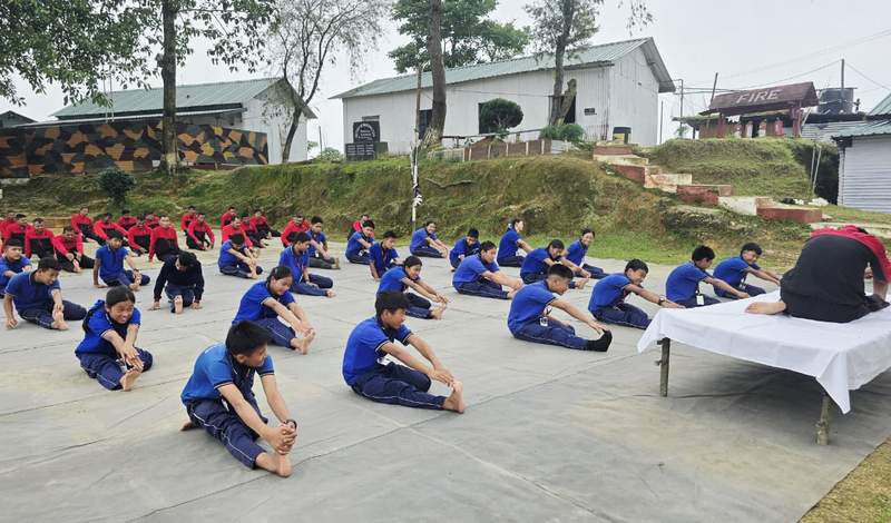 Image from: Assam Rifles celebrates 12th International Day of Yoga across Nagaland
