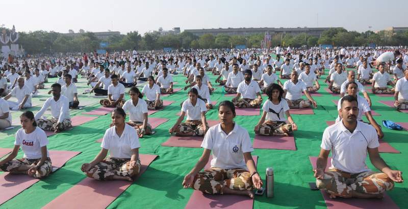 Image from: 12th International Yoga Day: Stretching towards wellness