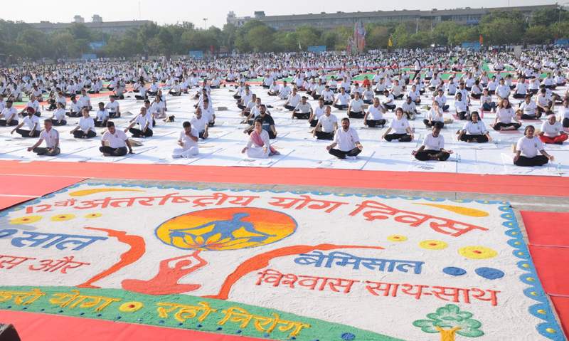 Image from: 12th International Yoga Day: Stretching towards wellness