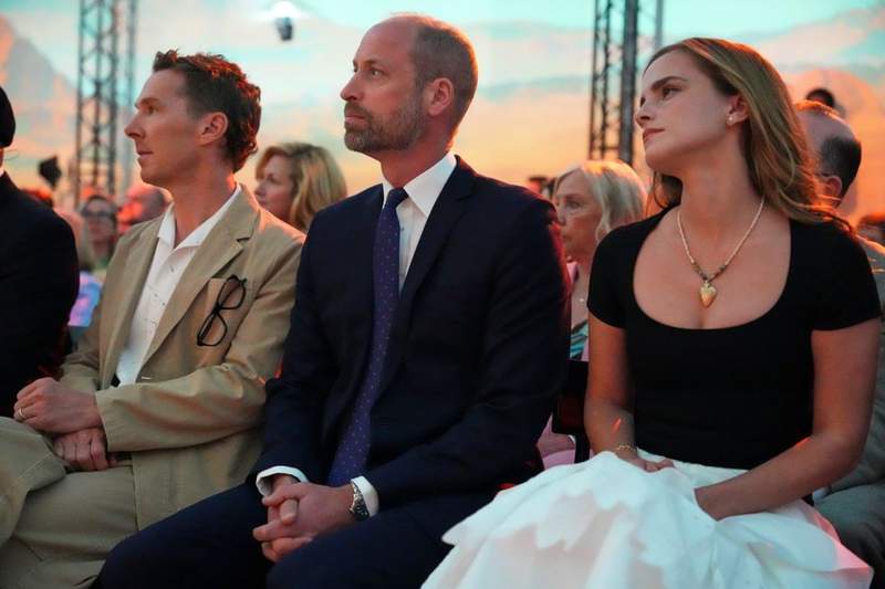 Image from: Prince William rubs shoulders with Emma Watson and Benedict Cumberbatch at event