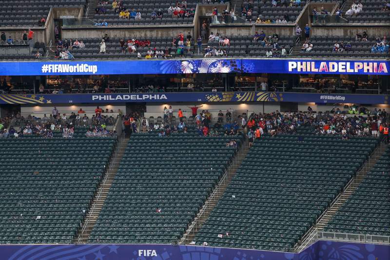 Image from: Adverse weather conditions force long interruption of France v Iraq
