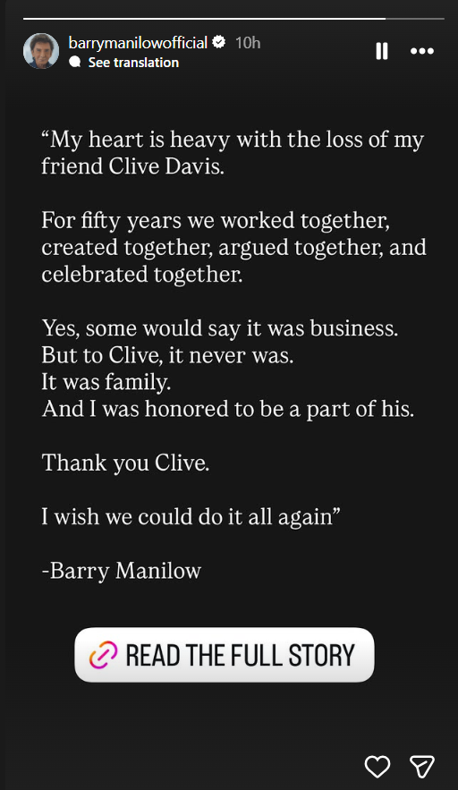 Image from: Clive Davis dies at 94: Bruce Springsteen, Alicia Keys and music icons pay tribute