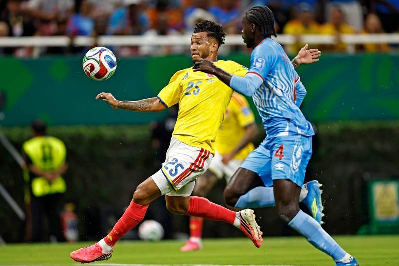 Image from: Colombia into World Cup knock-outs with hard-fought win over DR Congo