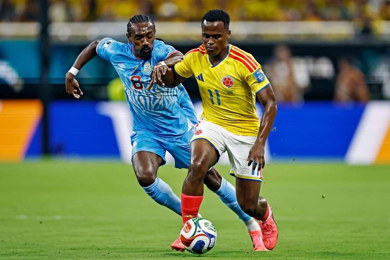 Image from: Colombia into World Cup knock-outs with hard-fought win over DR Congo