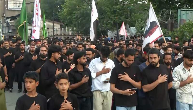 Image from: J-K: Shia Muslims gather in large numbers for 8th Muharram procession in Srinagar