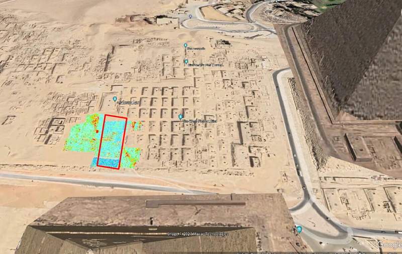 Image from: Archaeologists Uncovered a Mysterious Underground Structure Buried Beneath the Sand Near the Great Pyramid