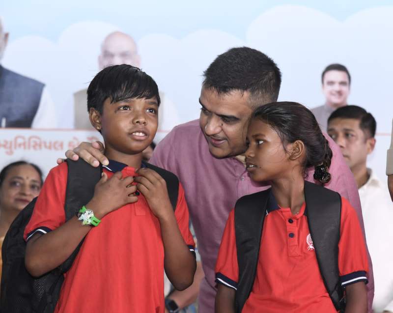 Image from: Harsh Sanghavi hails 'Shala Praveshotsav' initiative, says "it provides equal opportunities to underprivileged children"