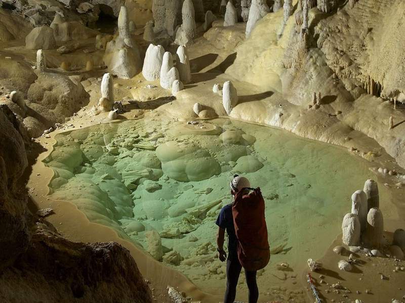Image from: Researchers Entered a Cave Sealed Off for 5 Million Years and Found 20-Foot Crystal Formations Hanging from the Ceiling