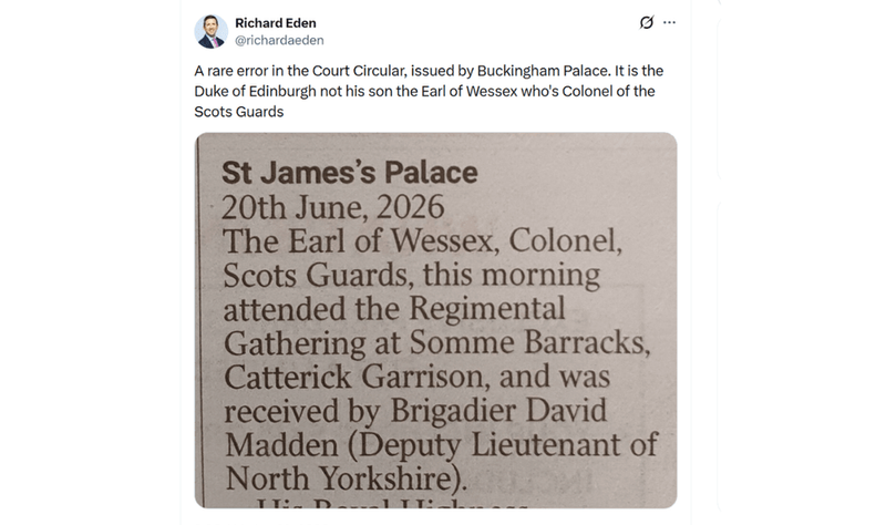 Image from: Edward returns to spotlight after Buckingham Palace's error