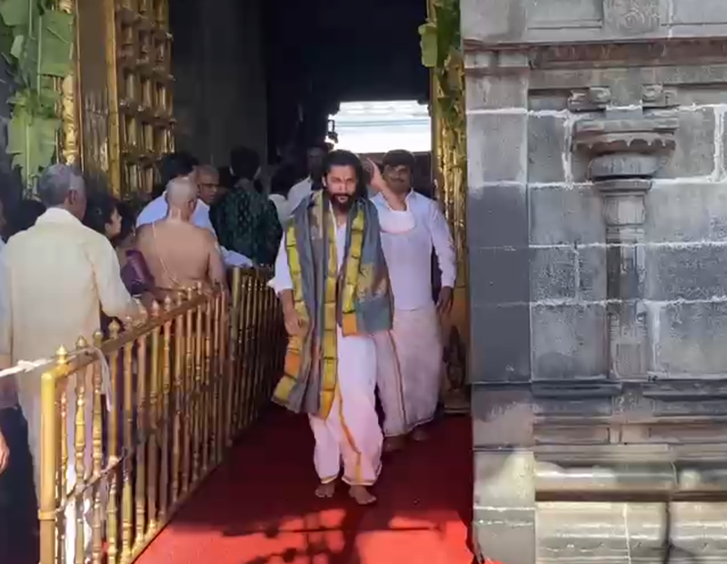 Image from: Nani offers prayers at Tirupati amid buzz around 'The Paradise'