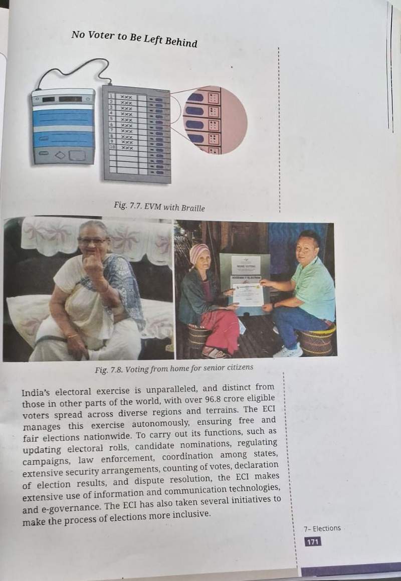 Image from: NCERT book lauds Election Commission for 'impartial' polls despite fake news, misinformation