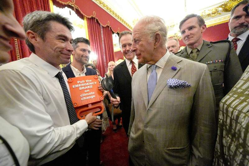 Image from: King Charles hailed as 'global inspiration' after meeting Cop29 chief during reception on pollution