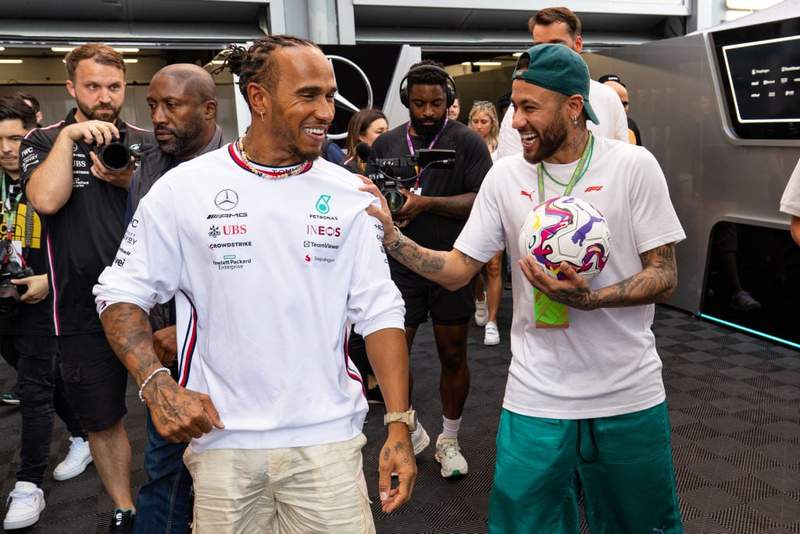 Image from: Neymar Jr shares Lewis Hamilton-inspired message after Brazil World Cup return