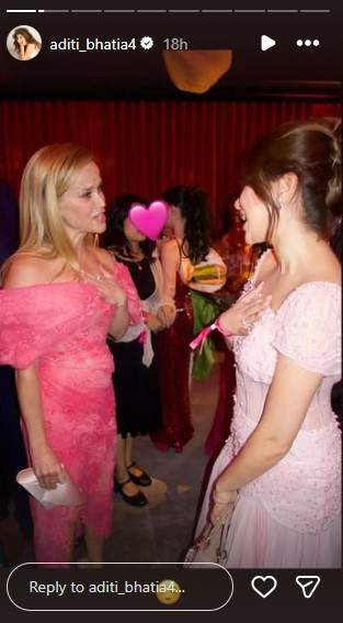 Image from: The Kerala Story 2' actor Adti Bhatia meets Hollywood star Reese Witherspoon at 'Elle' event in New York