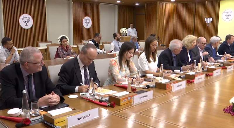 Image from: BJP National President Nitin Nabin interacts with EU member countries under 'Know BJP initiative'