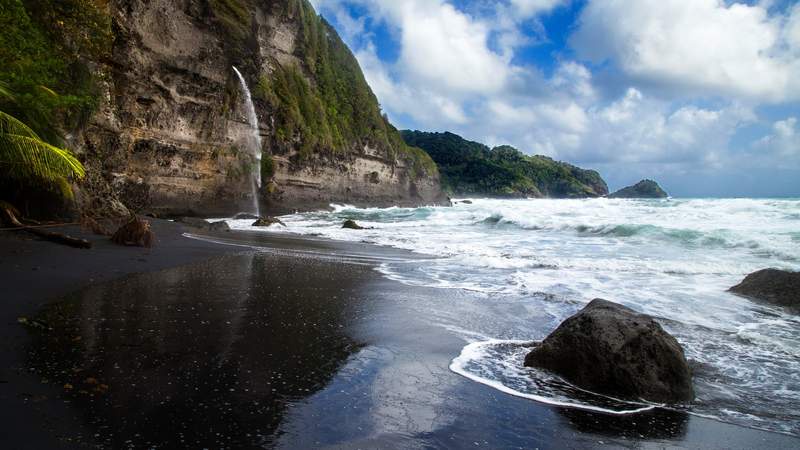 Image from: In the Caribbean, this volcanic island with black-sand beaches is one of the region’s best-kept secrets