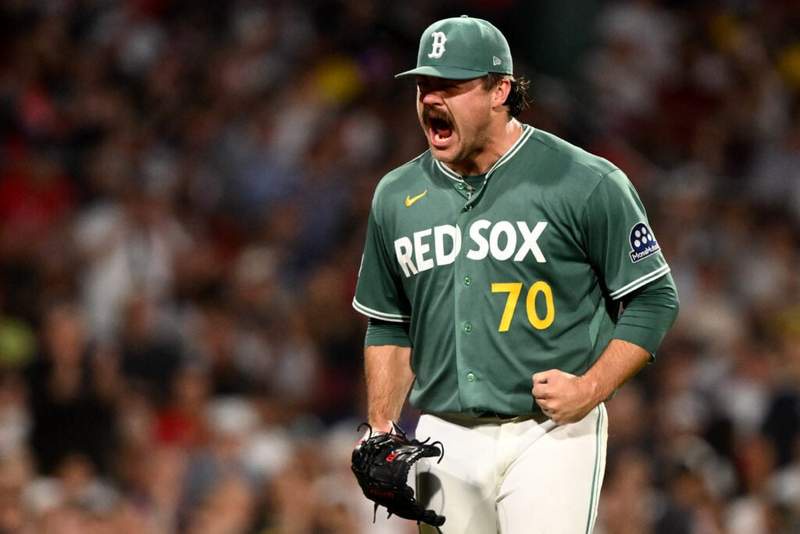 Image from: Who caught AJ Dybantsa’s first pitch at Boston Red Sox game after NBA Draft