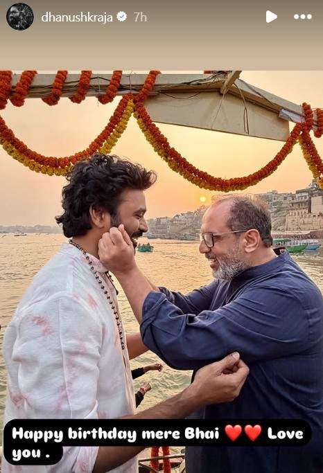 Image from: "Next kahaani jaldi sunao": Dhanush, Kriti Sanon send birthday wishes to their 'Tere Ishk Mein' director Aanand L Rai