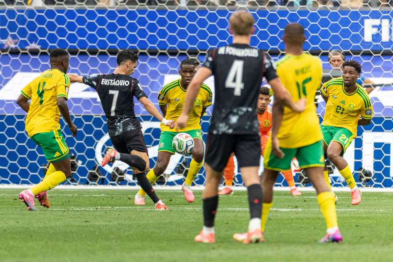 Image from: Late Eustáquio strike sends Canada past South Africa into last 16