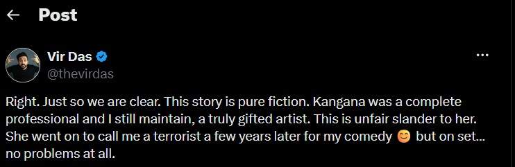Image from: "Story is pure fiction": Vir Das rubbishes claim that Kangana Ranaut injured him during 'Revolver Rani' kissing scene; actress reacts